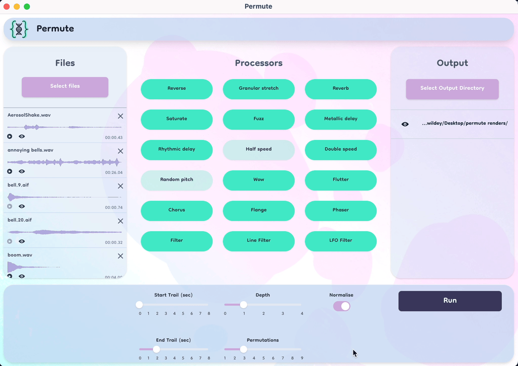 demo of permute app